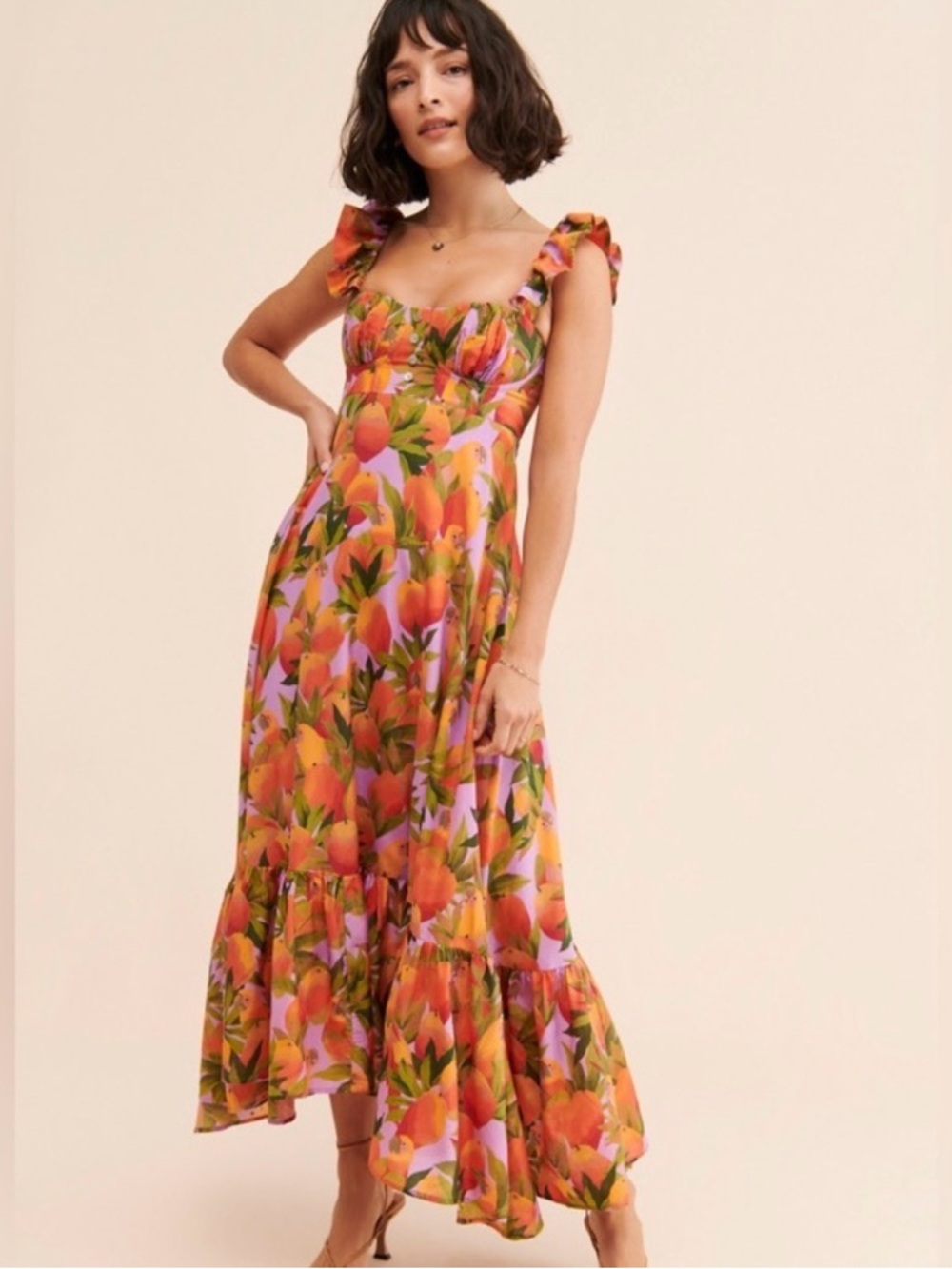 Farm Rio mango macaw maxi dress